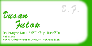 dusan fulop business card